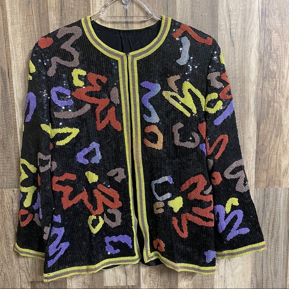 L’affaire Silk Floral Sequin Jacket - Picture 2 of 7